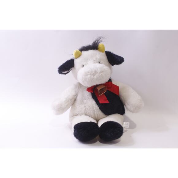 Caltoy Jangles Cow Medium Plush, Copper Bell, White Black Body, ~ 251016-WH 1378 - Picture 1 of 4